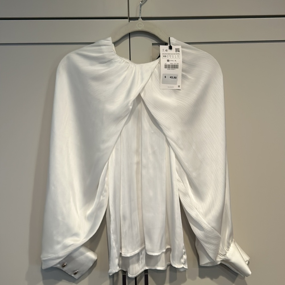 Zara Silk Long Sleeve Tops (3) - Picture 12 of 16